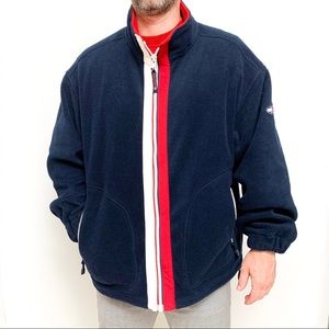 Tommy Hilfiger Fleece Jacket Logo Flag Patch Vtg